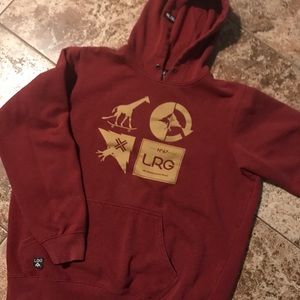 LRG RC Logo Mash Up Pullover Hoodie Maroon Heather